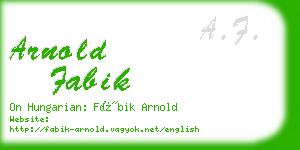 arnold fabik business card